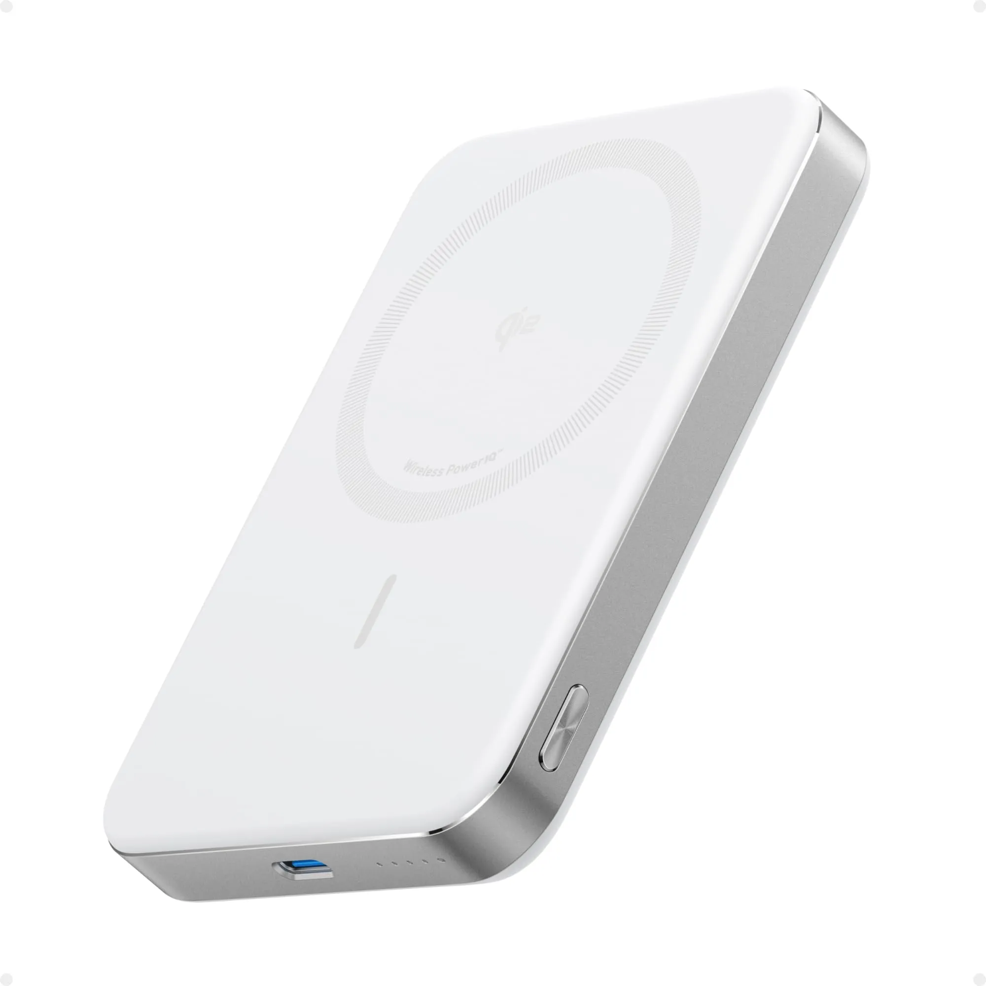 Anker MagGo Power Bank Ultra-Slim, Magnetic Wireless, 10000Mah, White