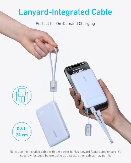 Anker Power Bank, 10000Mah, 22.5Watts, Violet