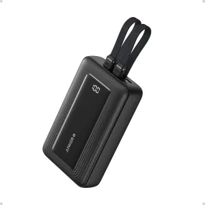 Anker Power Bank, 20000Mah, 30Watts, Built-In USB-C Lightning Cable, Black