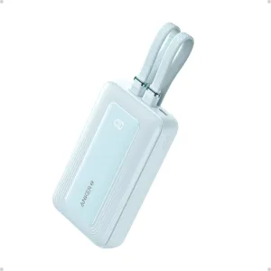 Anker Power Bank, 20000Mah, 30Watts, Built-In USB-C Lightning Cable, Blue