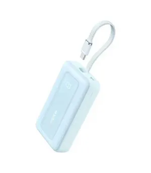 Anker Zolo Power Bank Built-In USB-C Cable, 10000Mah, 30Watts, Blue