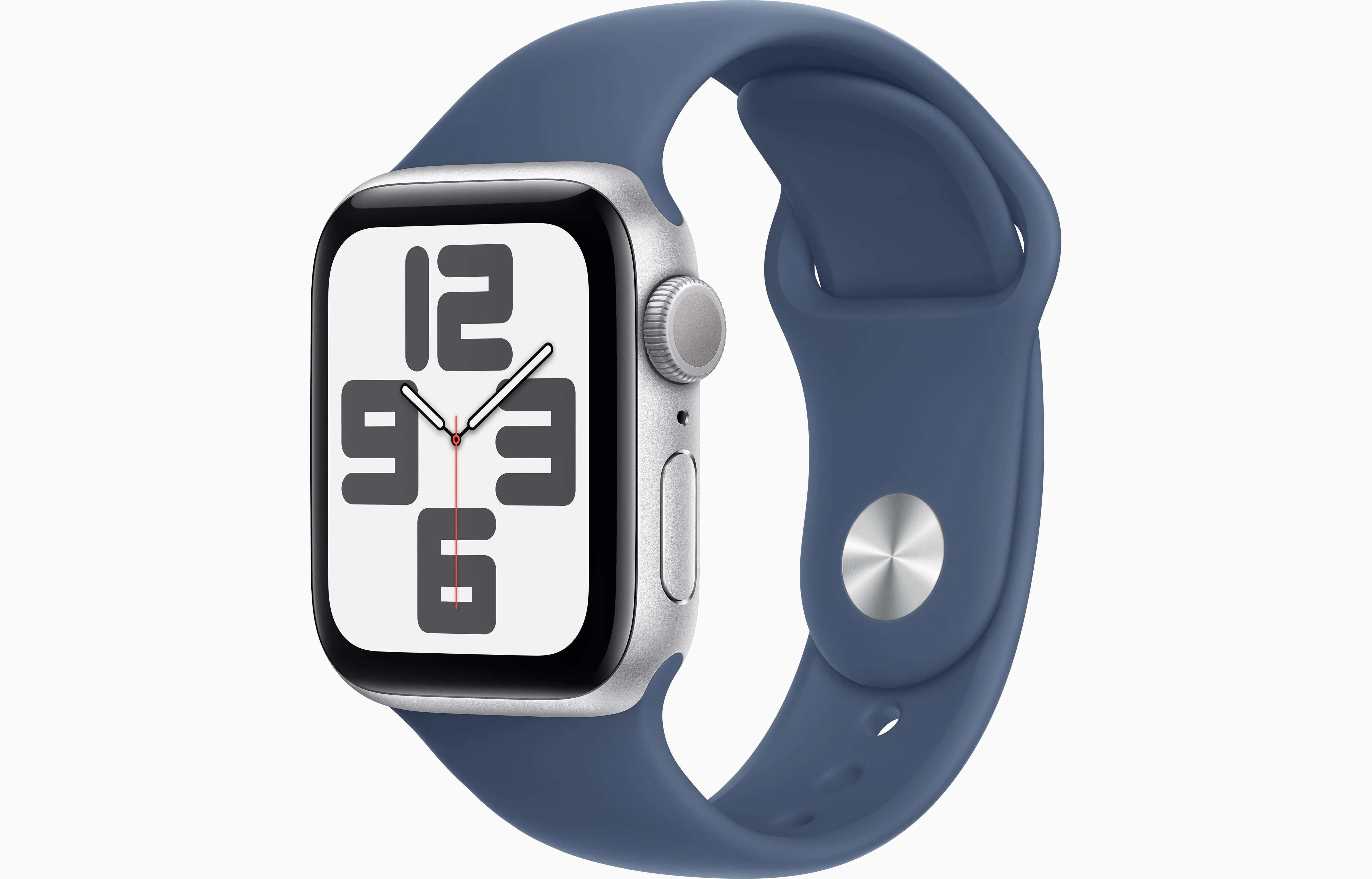 Apple Watch SE GPS 44Mm, Silver Aluminium Case with Denim Sport Band, M/L