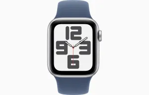 Apple Watch SE GPS 44Mm, Silver Aluminium Case with Denim Sport Band, M/L