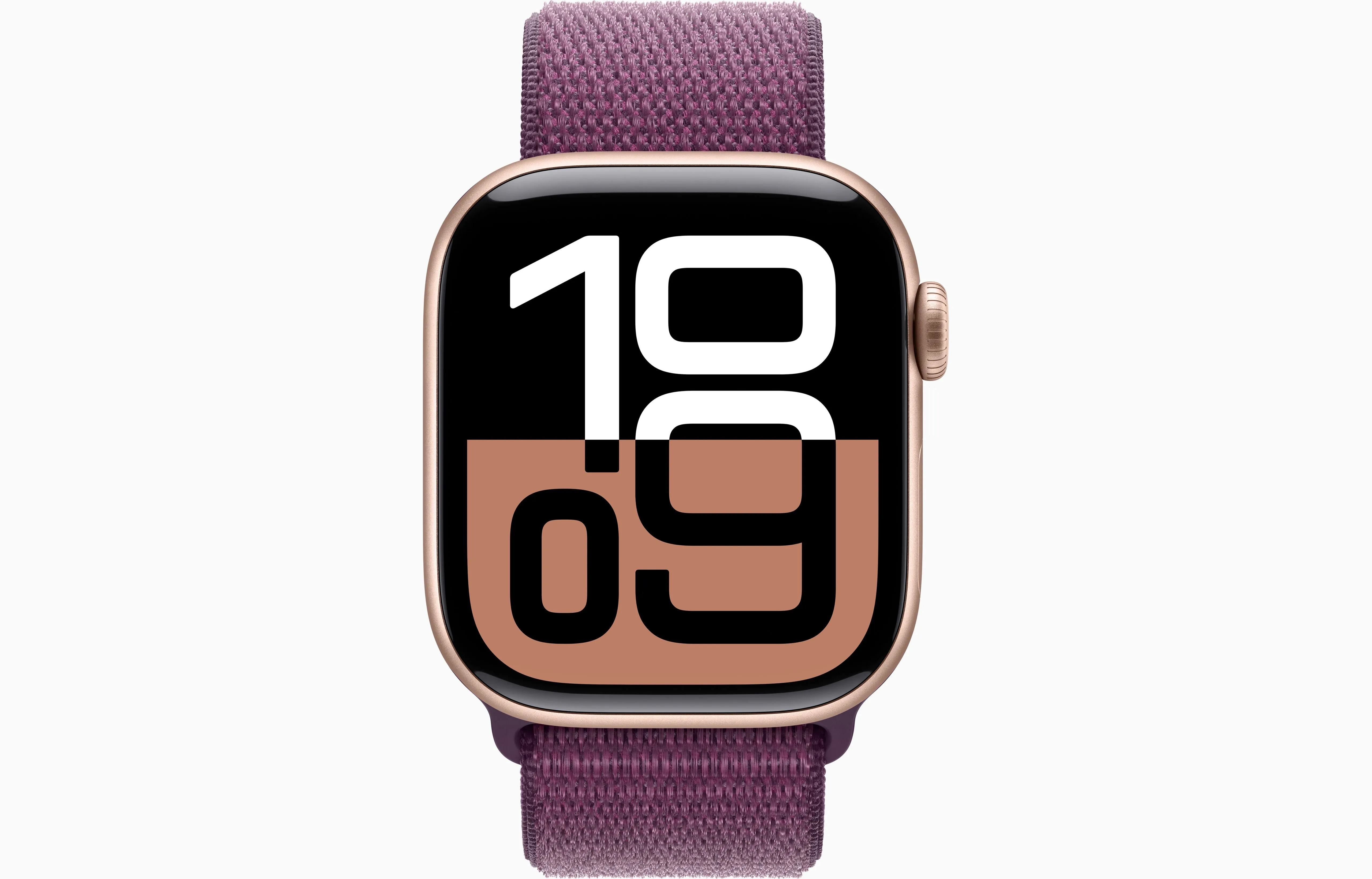 Apple Watch Series 10 GPS 42Mm, Rose Gold Aluminium Case with Plum Sport Loop