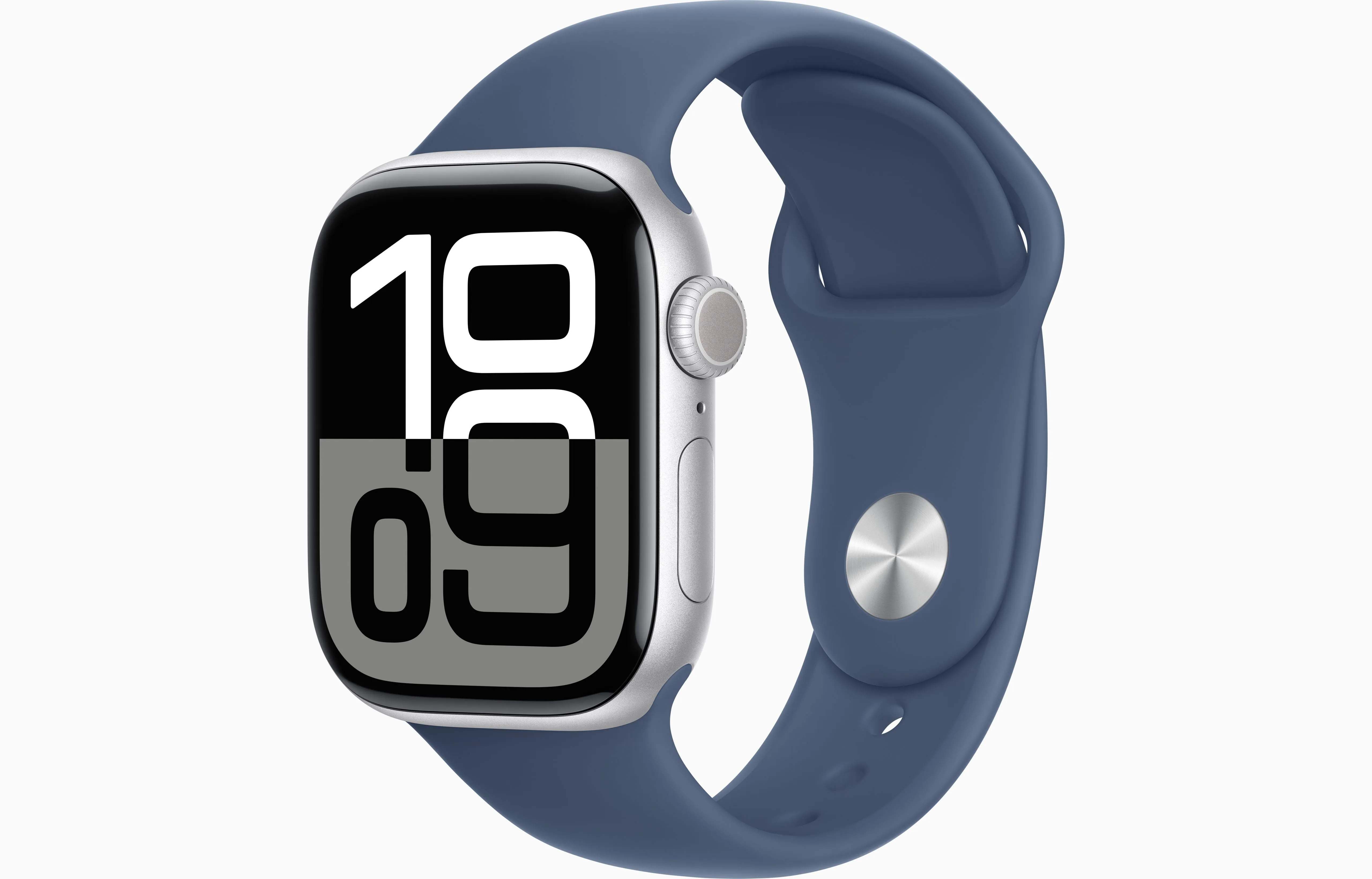 Apple Watch Series 10 GPS 42Mm, Silver Aluminium Case with Denim Sport Band, M/L