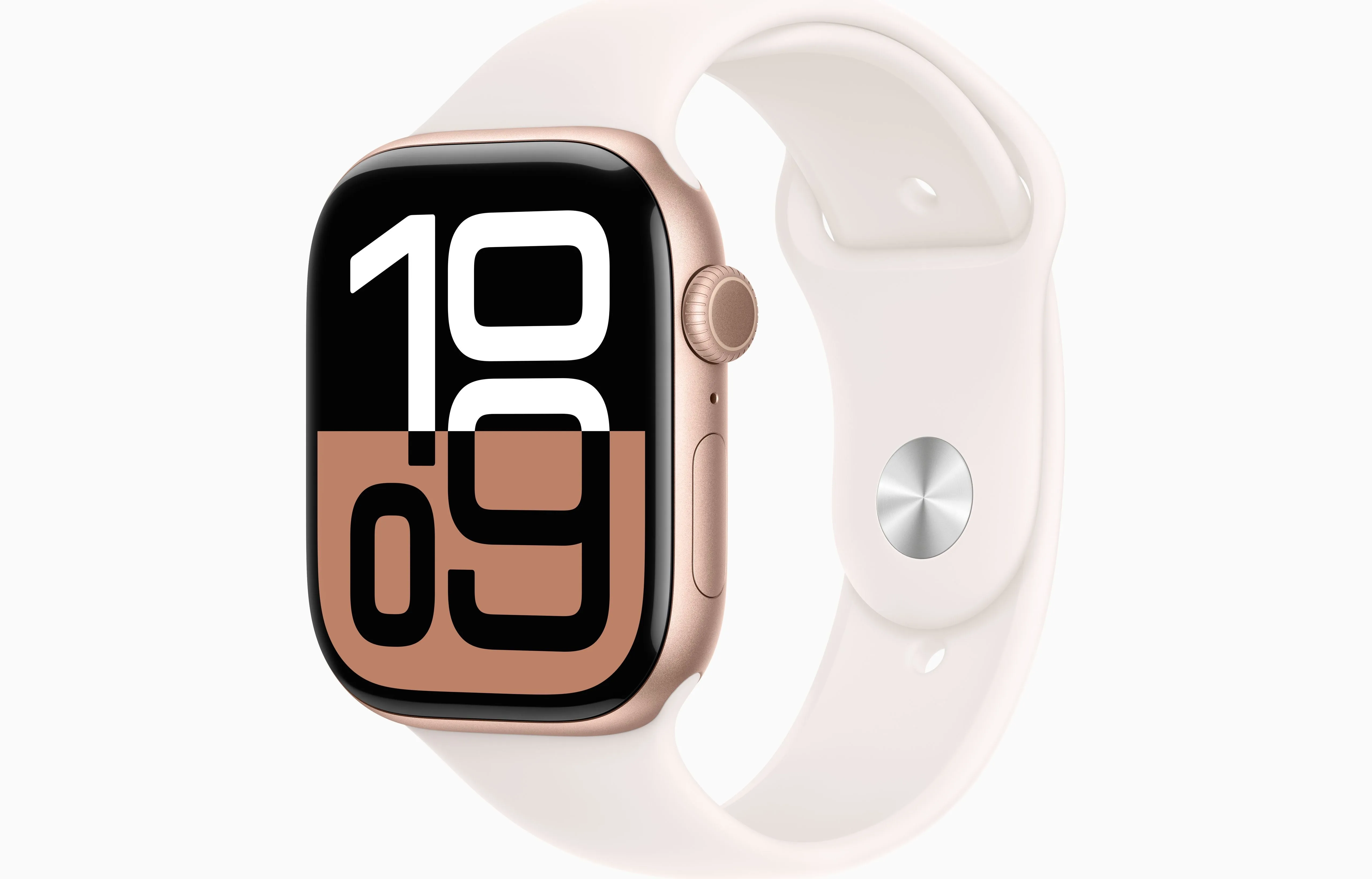 Apple Watch Series 10 GPS 46Mm, Rose Gold Aluminium Case with Light Blush Sport Band, M/L