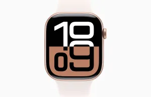 Apple Watch Series 10 GPS 46Mm, Rose Gold Aluminium Case with Light Blush Sport Band, M/L