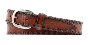 Artisan "X" Italian Bridle Leather Belt (Chestnut)