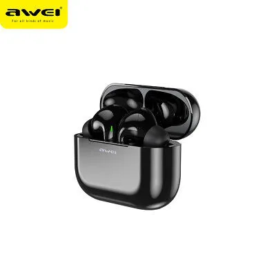 Awei ANC Headset Bluetooth Headphones Tw's Earphones, Black