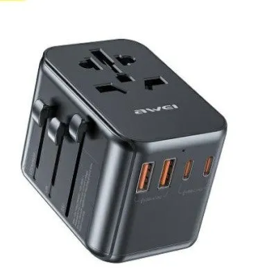 Awei World plug Usb C Electrical Adaptor Universal Pd 65W Converter Laptop European Travel Pl