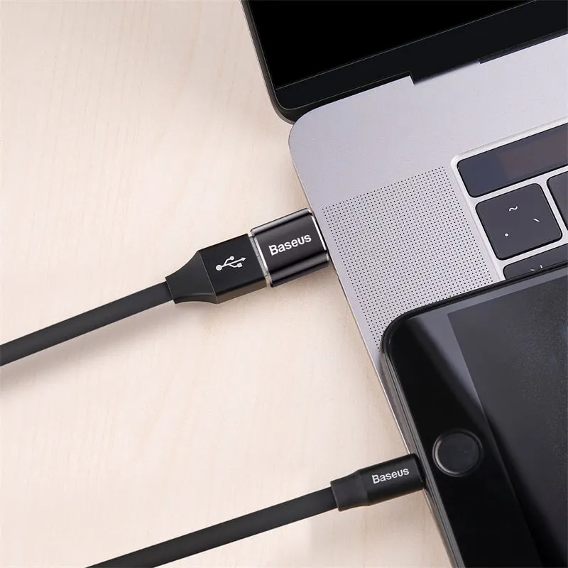 Baseus Mini USB To Type-C Adapter Converter, 1.5Mm, Black