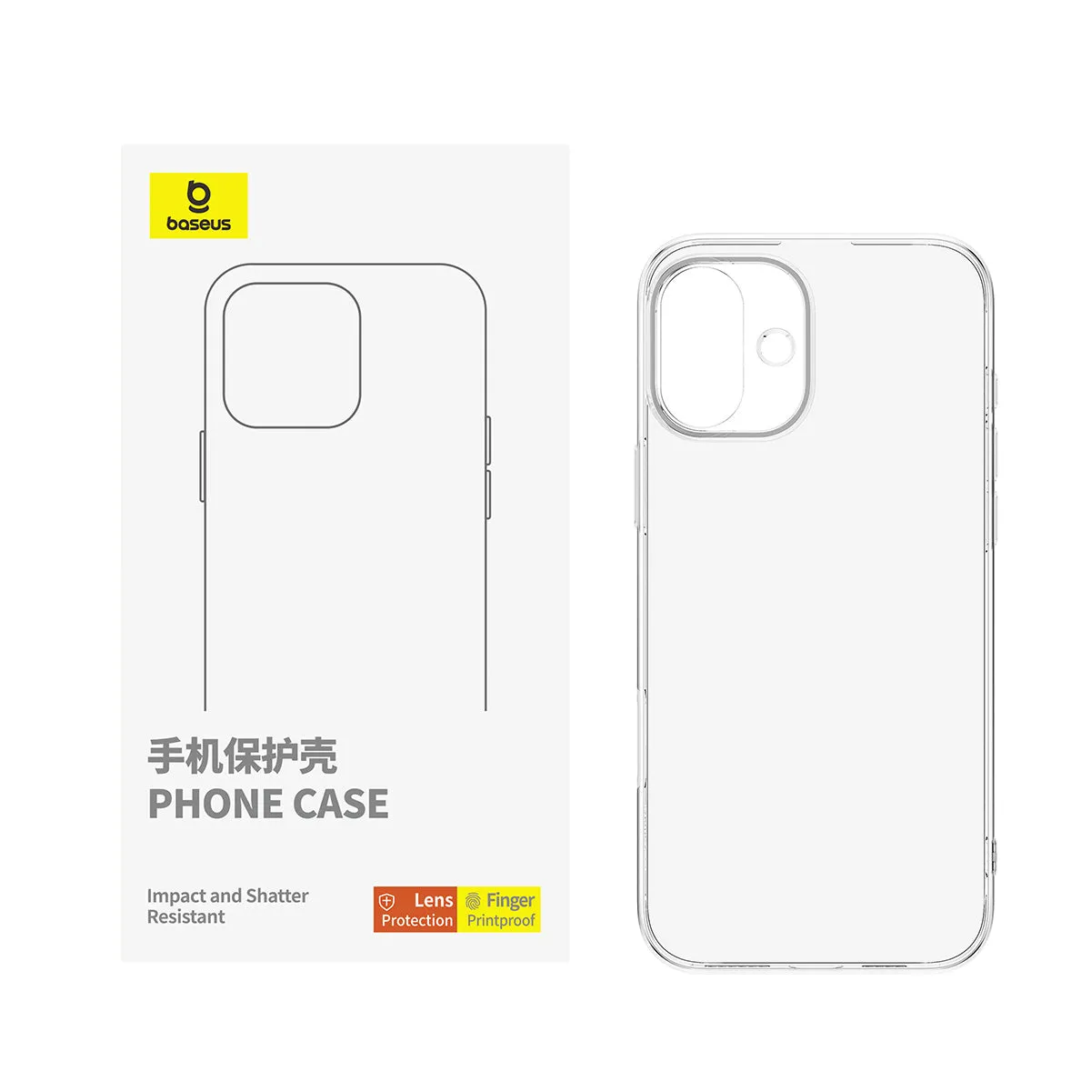 Baseus Simple Series Phone Case, Ip 16Plus, Transparent
