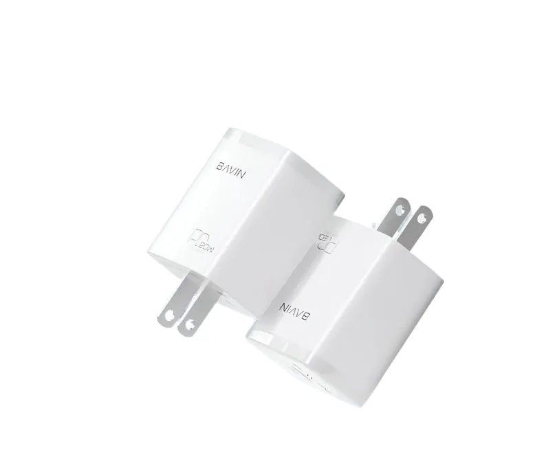 Bavin Fast Wall Charger with Cable, 20Watts, White