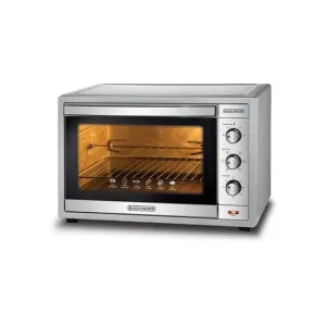 Black   Decker 62L Double Glass Toaster Oven Silver