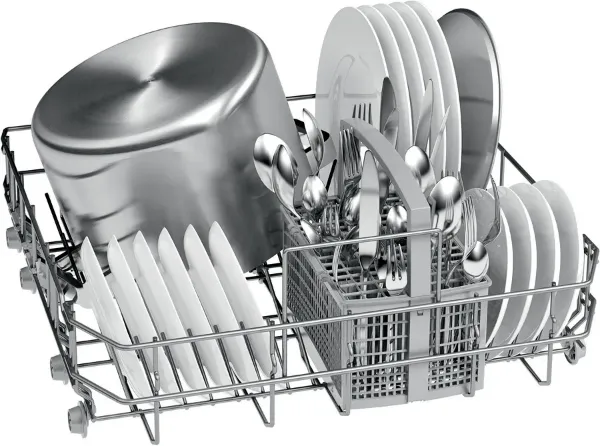 Bosch Dishwasher Built in Series 4, 3 Racks, 13Set ,60Cm, Fully Integrated, White