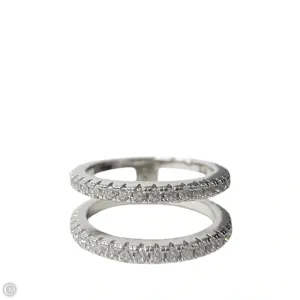 Clear Stone & Sterling Silver Double Band Ring By Unbranded, Size: 7