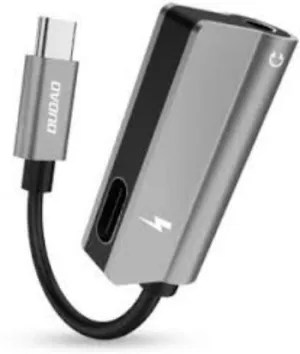 Dudao 2 in 1 TypeC to 3.5 AUX, Audio Path Cord,1.3Mm, Grey