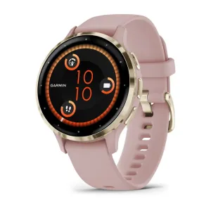 Garmin Venu® 3S Smartwatch, Soft Gold Stainless Steel Bezel with Dust Rose Case and Silicone Band