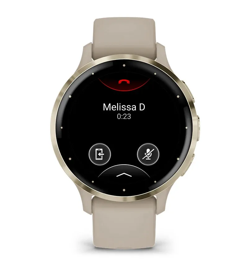 Garmin Venu® 3S Smartwatch, Soft Gold Stainless Steel Bezel with French Gray Case and Silicone Band