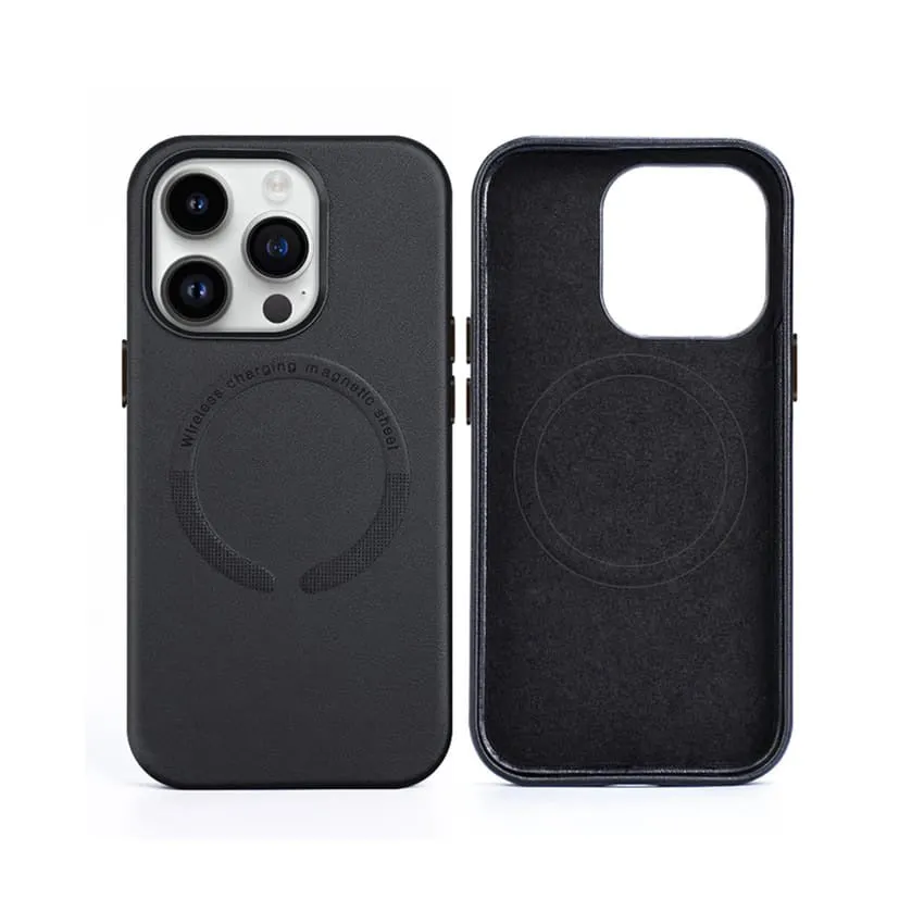 Generic Leather Mag Safe Case for Ip 11 Pro Max, Black