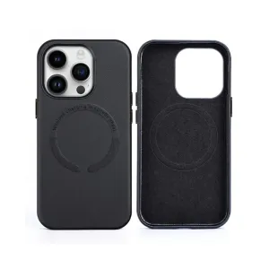 Generic Leather Mag Safe Case for Ip 14 Pro Max, Black