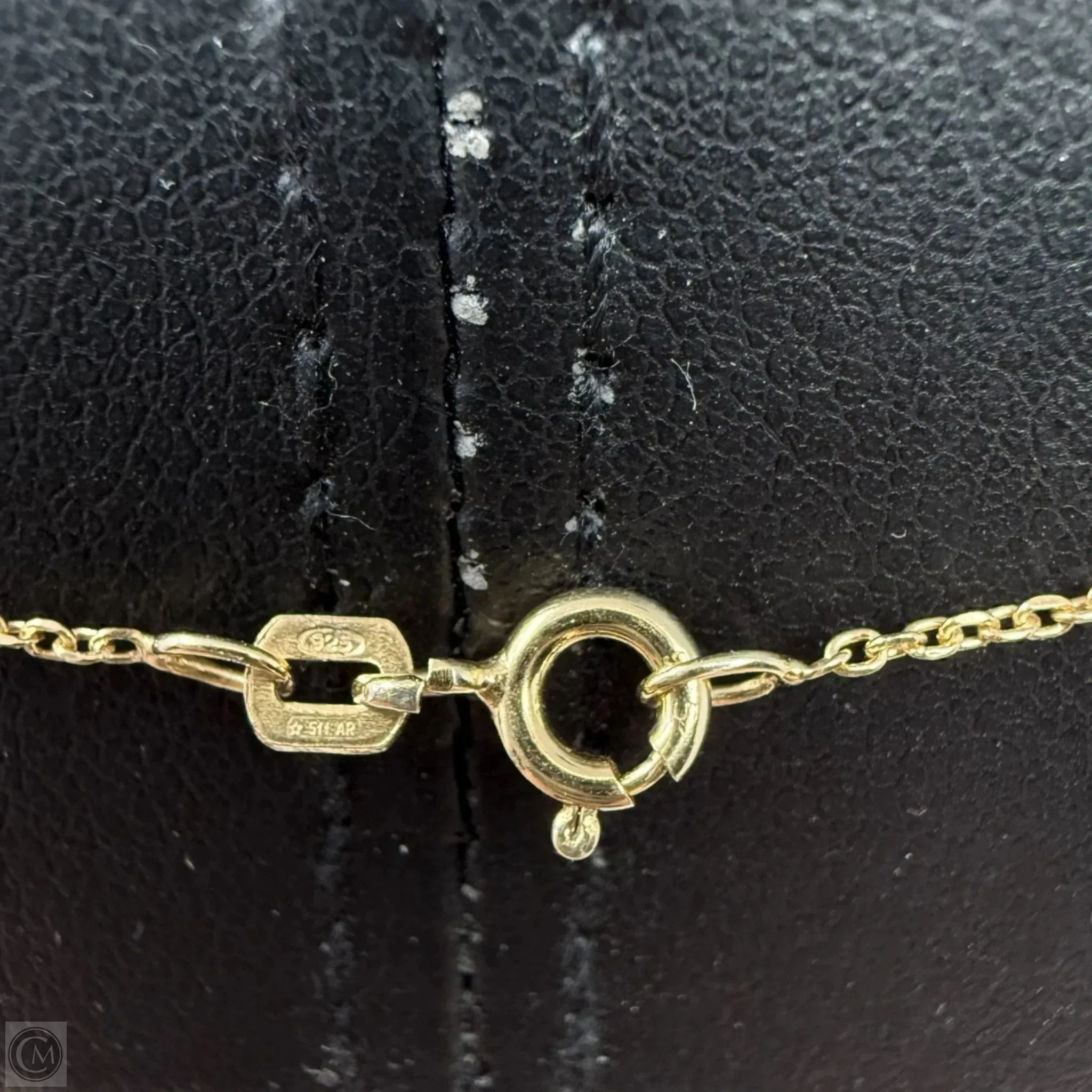 Gold Over Sterling & Crystal Christmas Tree Necklace By Unbranded