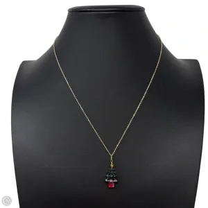 Gold Over Sterling & Crystal Christmas Tree Necklace By Unbranded