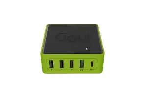 Goui Kimba Lite 5 Port PD Desktop Charger, 36Watts, Black / Green