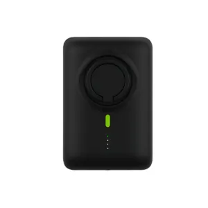Goui Mag Pro Magnetic Wireless Charging & Power Bank with Finger Holder, 10000MAh, Black