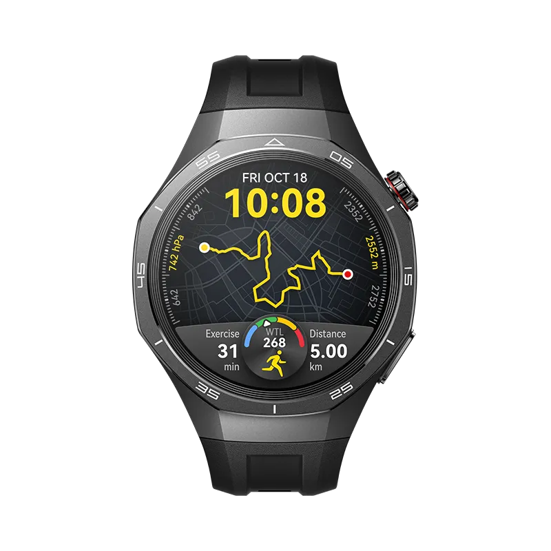 Huawei Watch GT 5 Pro 46Mm, Obsidian Black Viton Strap Asia, Black