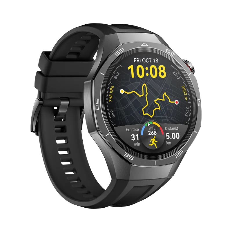 Huawei Watch GT 5 Pro 46Mm, Obsidian Black Viton Strap Asia, Black