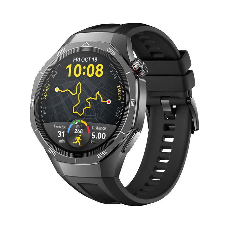 Huawei Watch GT 5 Pro 46Mm, Obsidian Black Viton Strap Asia, Black
