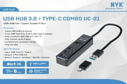 IETOP USB3.2 Gen1 C/A TO HUB & C Charge output