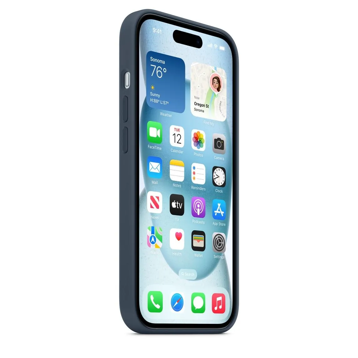 Iphone 15 Silicone Case With Magsafe - Storm Blue