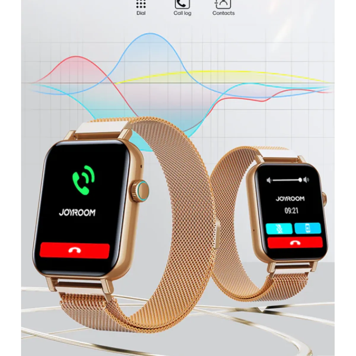 Joyroom Smart Watch Answer & Make Call, Graphite, Rose Gold