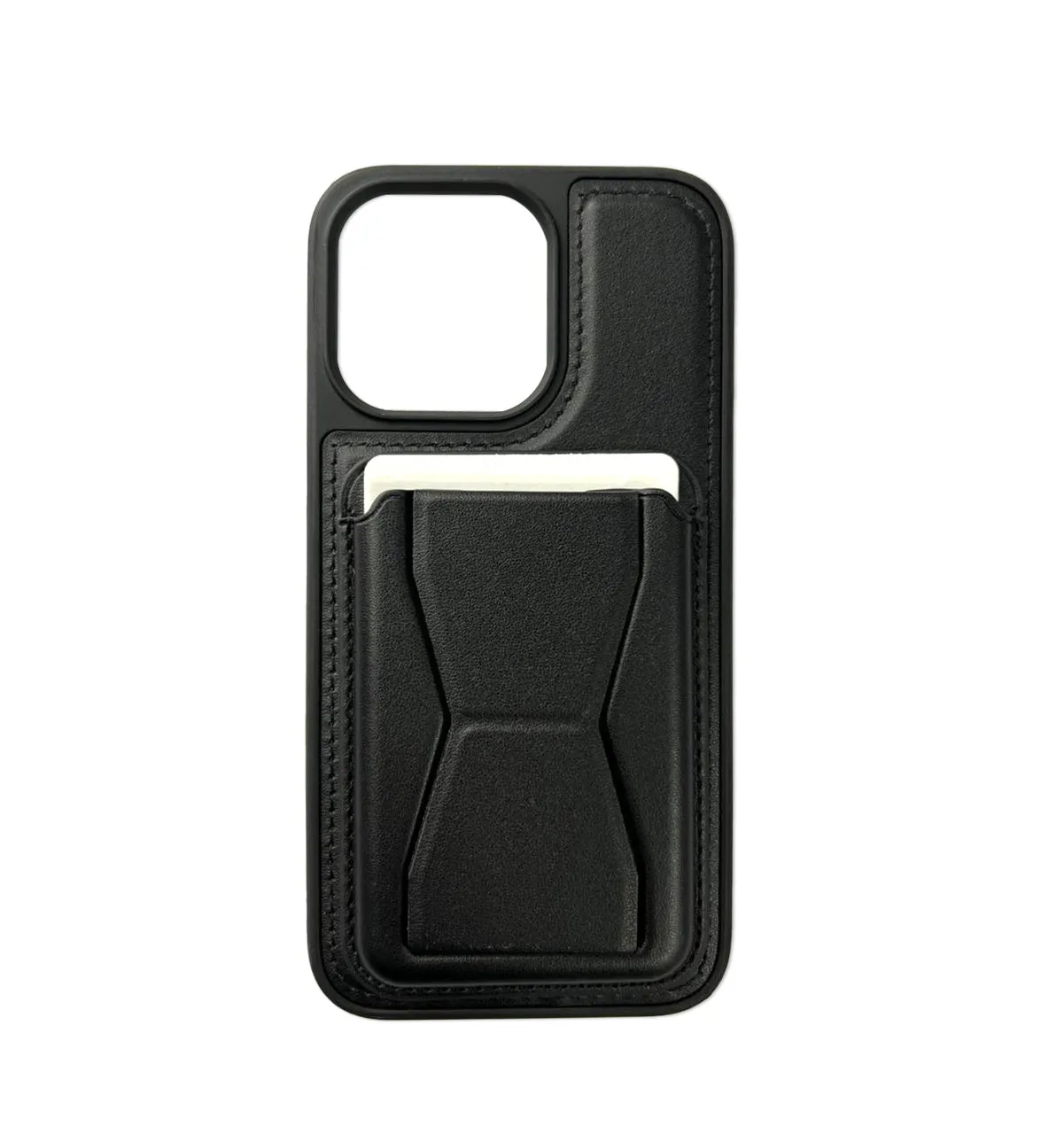 Lishen Leather Case with Card Pocket for iP13 Pro Max, Black