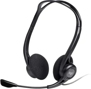 Logitech Headset USB Noise Cancelling W & Mute Button Stereo, Black