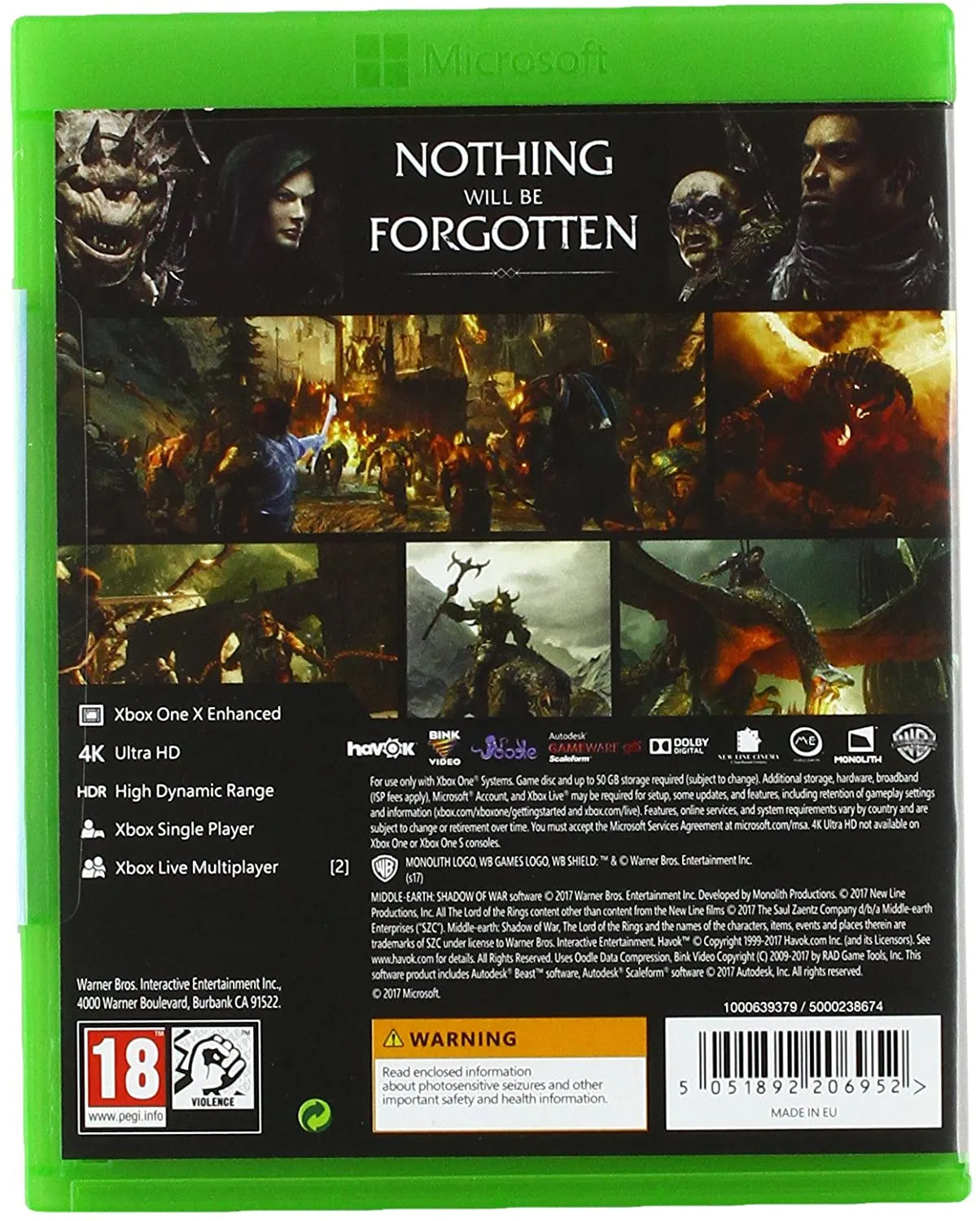 Middle-earth Shadow of War (Xbox One)