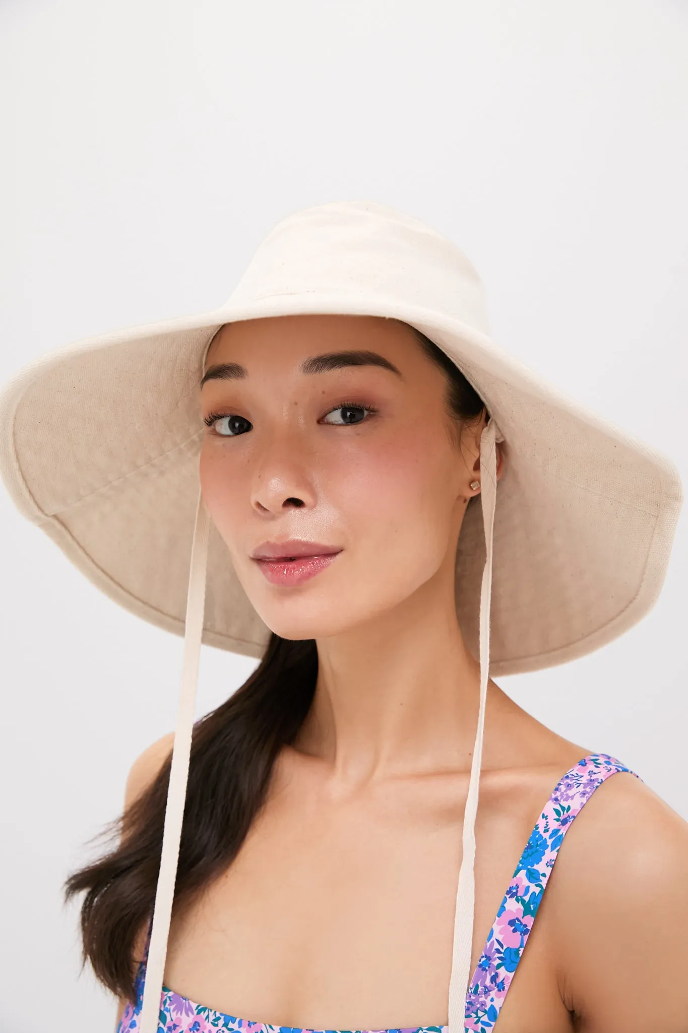 Natural Livvy Canvas Sunhat with Removable Chinstrap