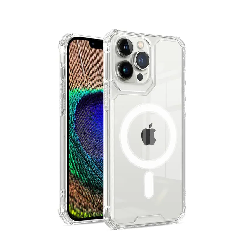 Peak Mag Safe Shockproof Case for Ip 14, Transparent