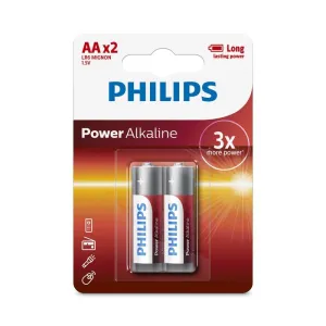 Philips Batteries AA, Pack OF 2Pcs