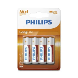 Philips Batteries AA, Pack OF 4Pcs