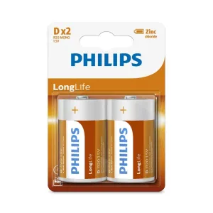 Philips Batteries D, Pack Of 2Pcs