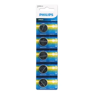Philips Lithium Cell Button Battery CR2032, Pack of 5