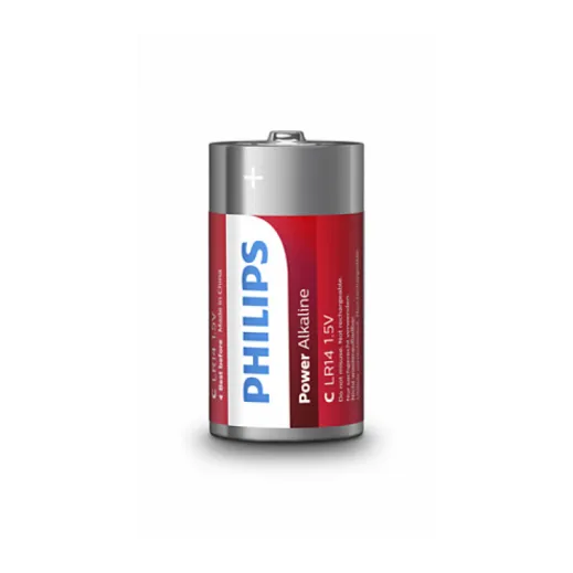 Philips Power Alkaline Batteries C, Pack of 2