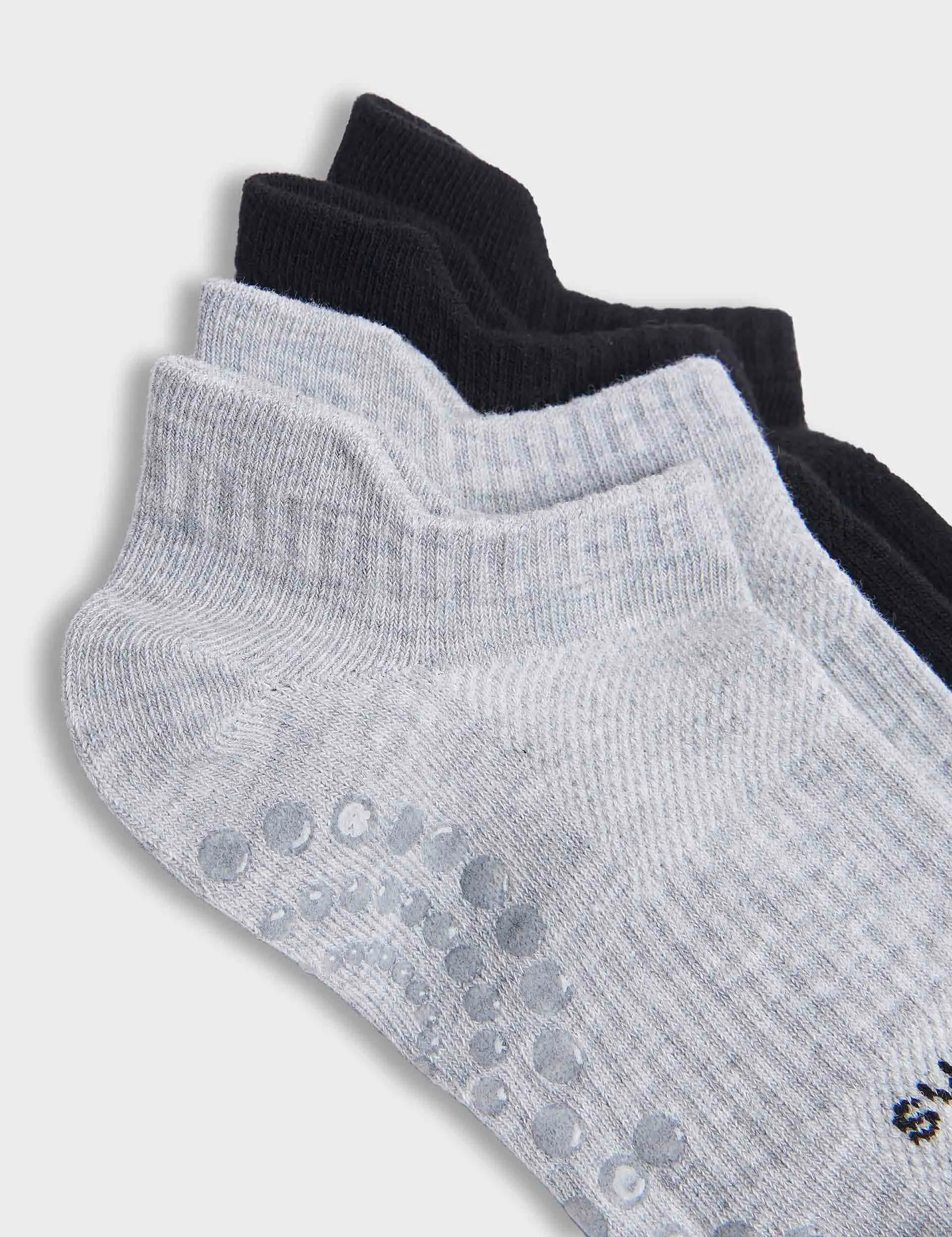 Reformer Ankle Gripper Sock 2 Pack - Black/Grey