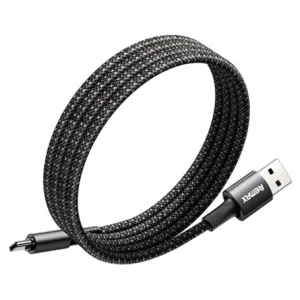 Remax Aluminium Alloy Magnetic Suction Data Cable, 1.2Mm, 66Watts, Black