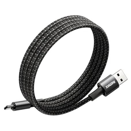 Remax Aluminium Alloy Magnetic Suction Data Cable, 1.2Mm, 66Watts, Black