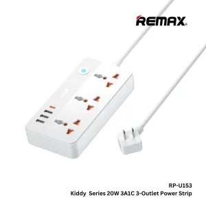 Remax Max Kiddy Adapter 20Watts, 3 Outlet, 1.5Mm, White