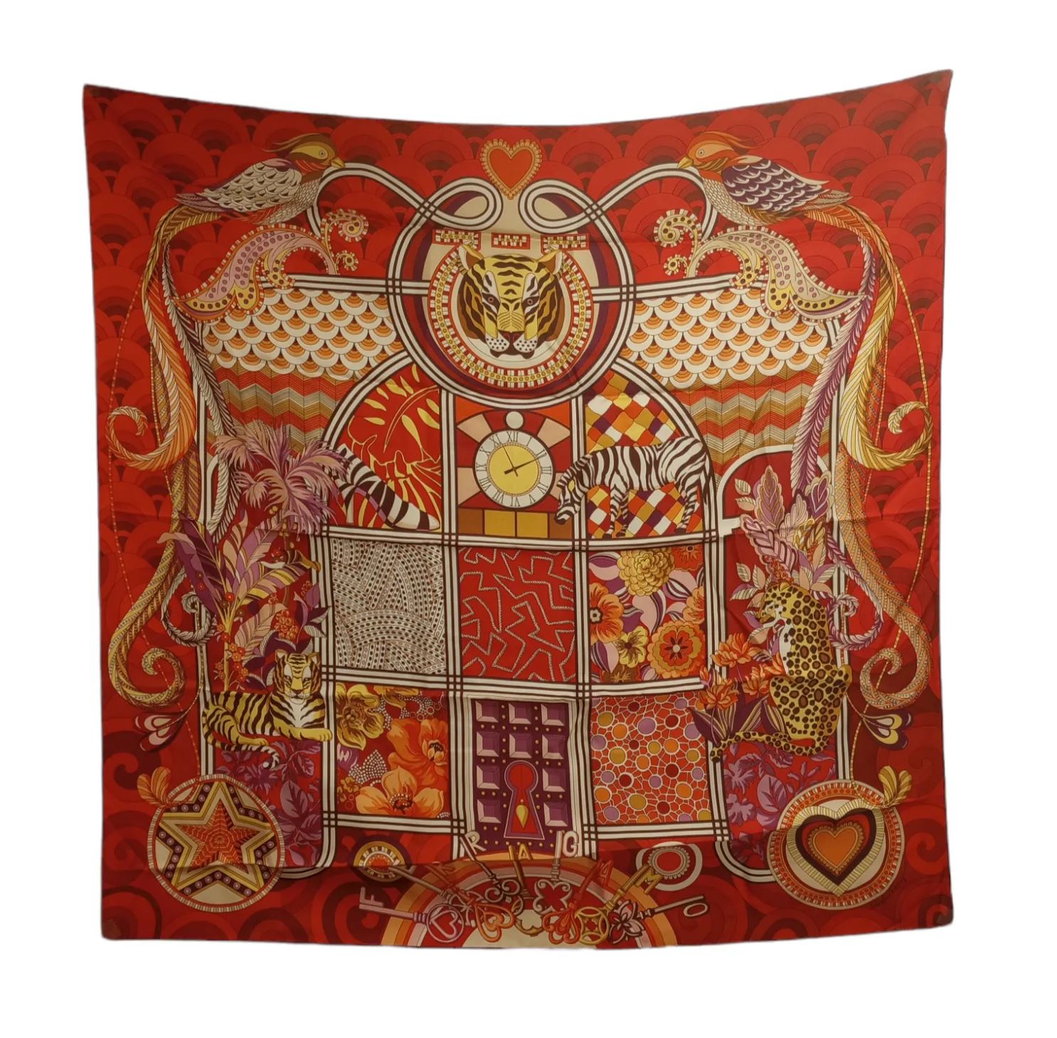 SALVATORE FERRAGAMO Women's 707754 Print Silk Scarf